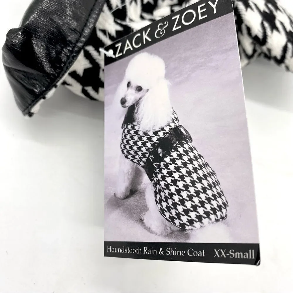 Zack & Zoey Houndstooth Dog Reversible Rain Jacket Coat XXS